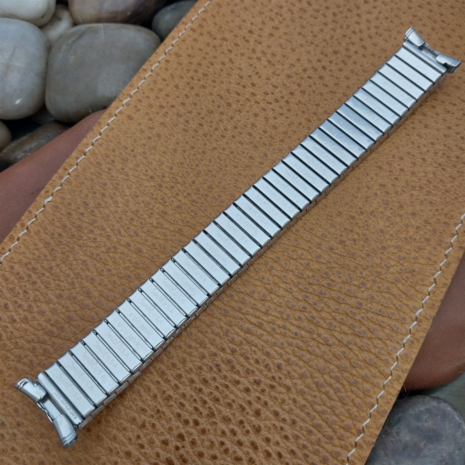 19mm Speidel Radial Wide Brushed Stainless Steel Unused 1970s Vintage Watch Band