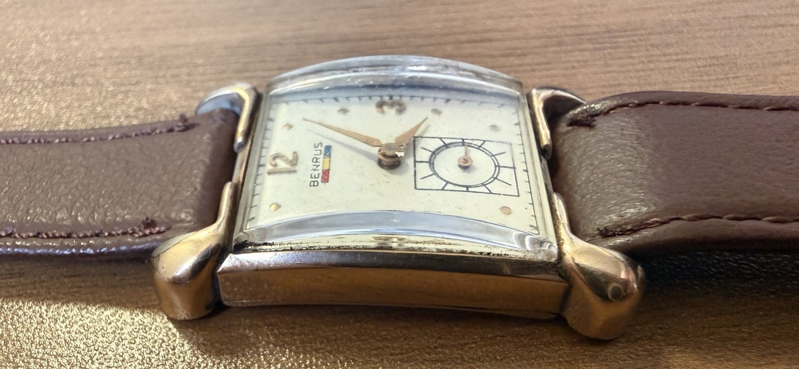 Vintage Benrus Tank Watch 10K Gold Filled Mechanical Manual Wind Runs