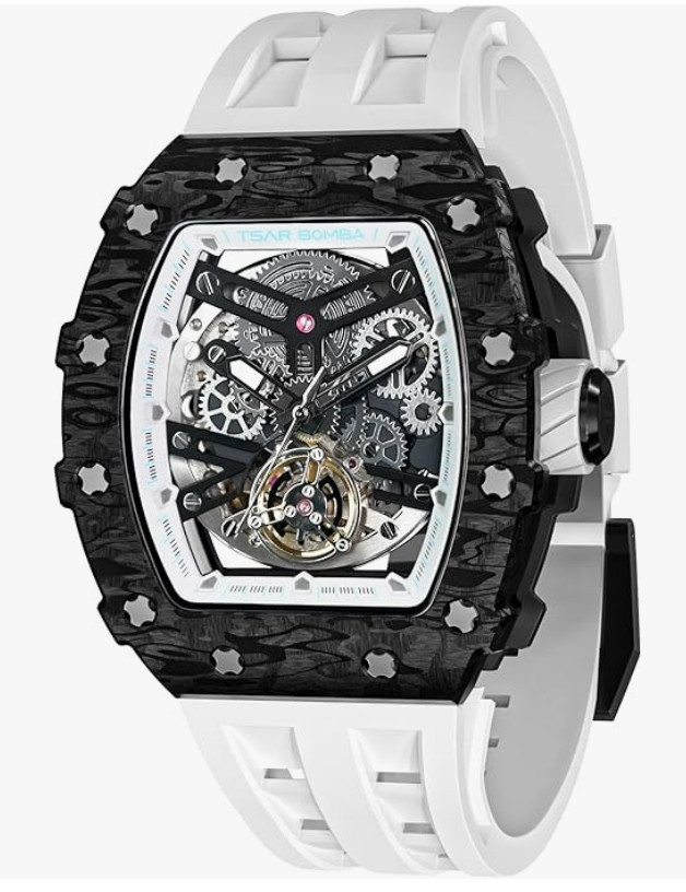 TSAR BOMBA – TB8208-14-WBW – Mens Watch Automatic – White Strap