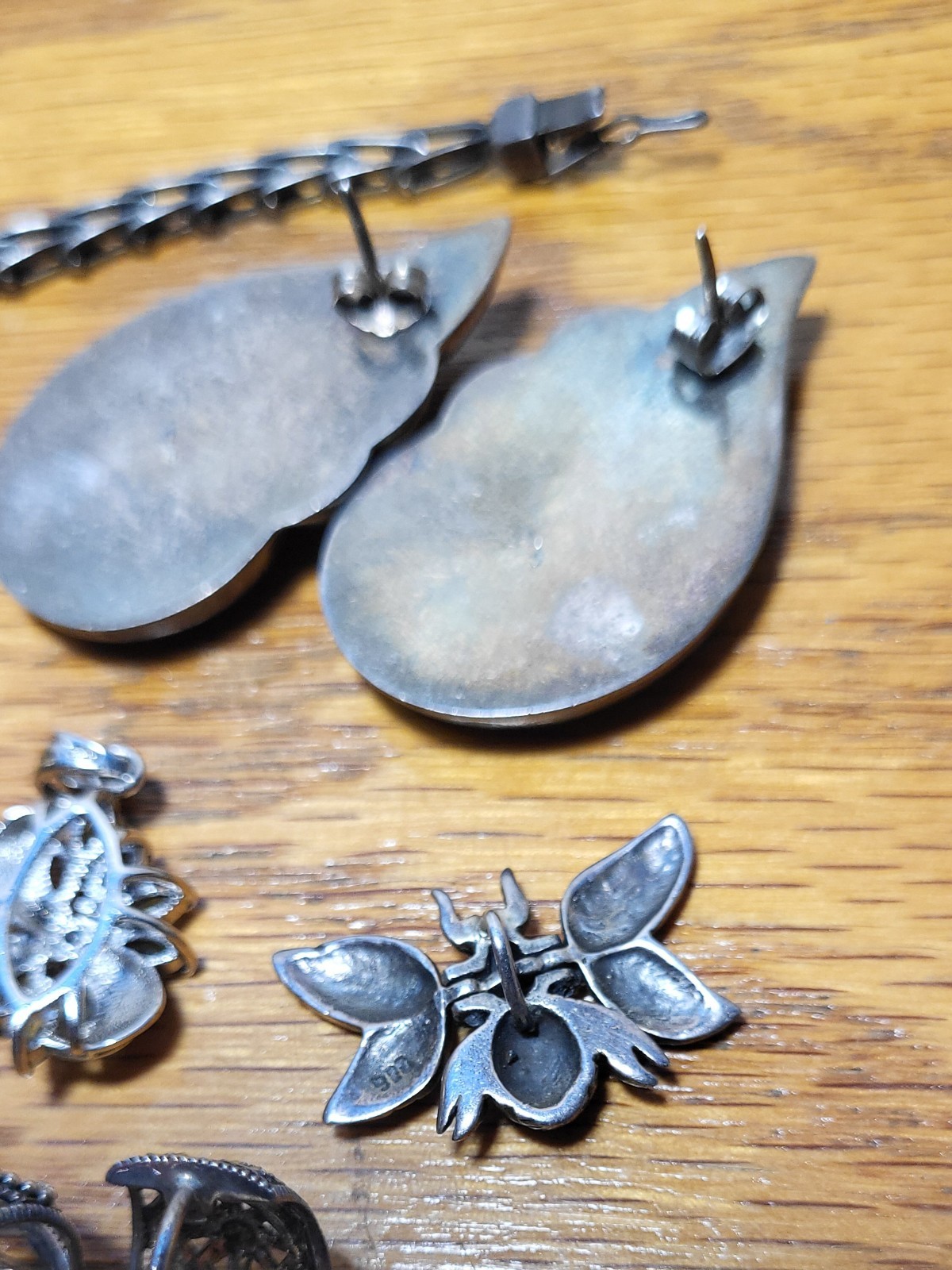70+grams 22 Pices MARKED 925,SILVER EARRING,PENDANTS, BRACELET.WEARABLE,SELLABLE