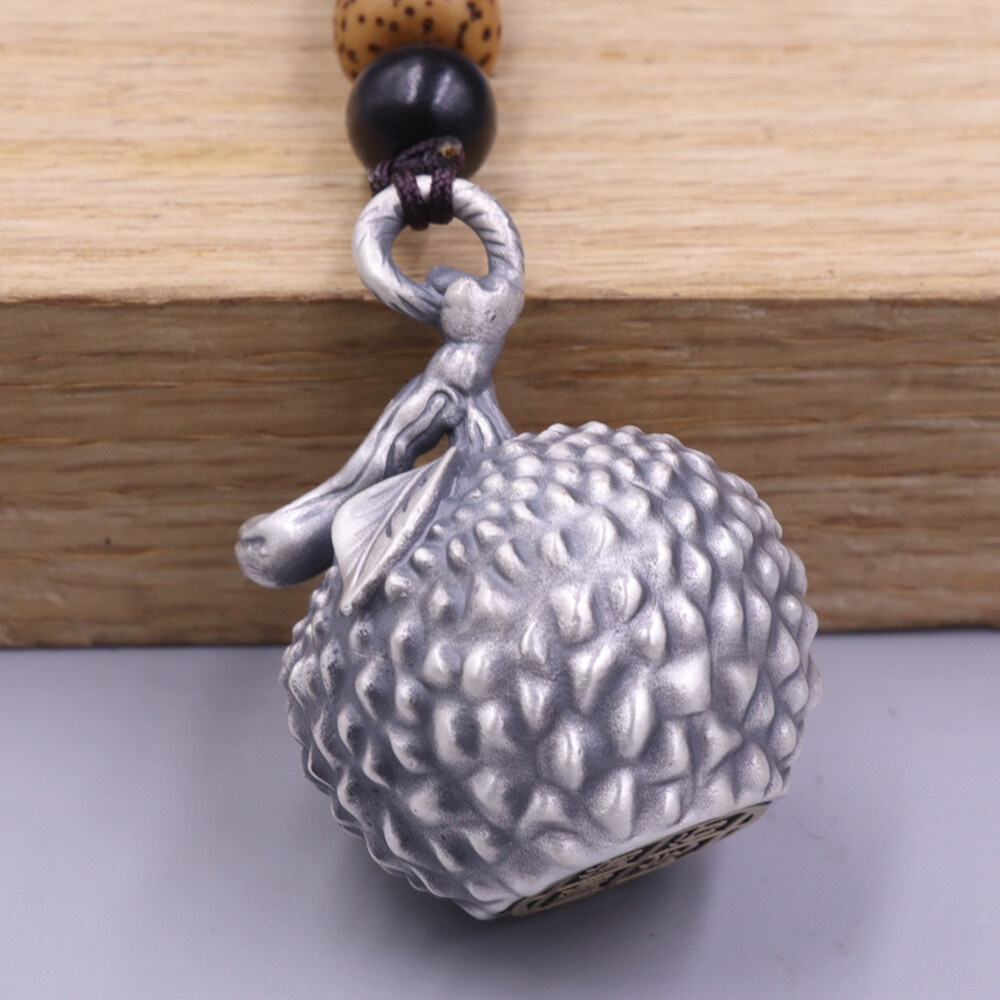 Pure S999 Fine Silver 999 Handmade Lucky Cherry Pot Pendant 25-26g 37*27mm