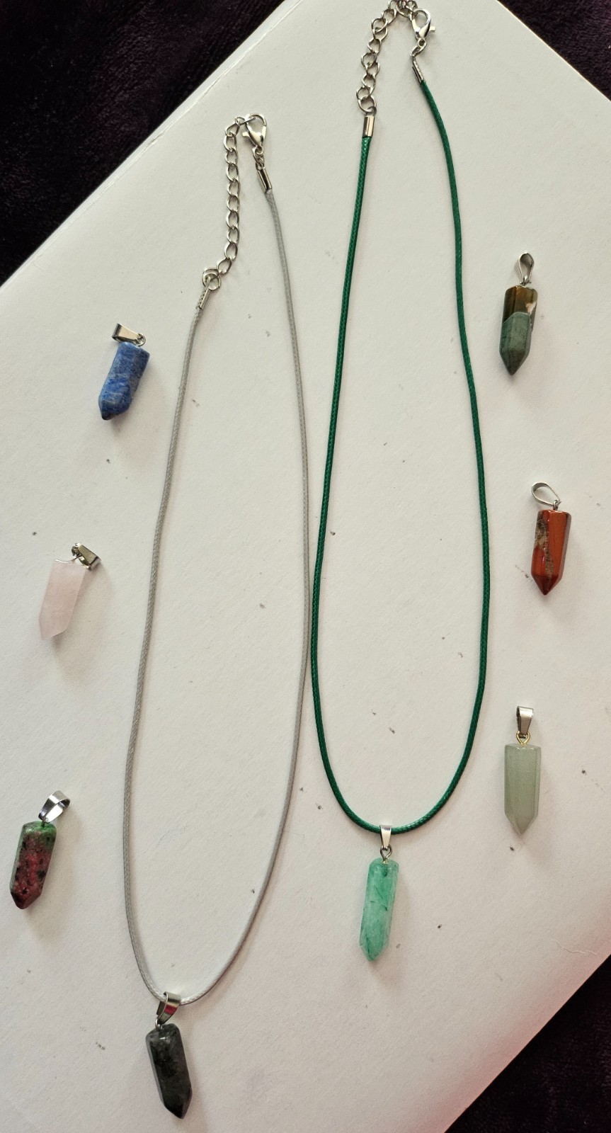 Assorted Crystal pendants with matching necklace