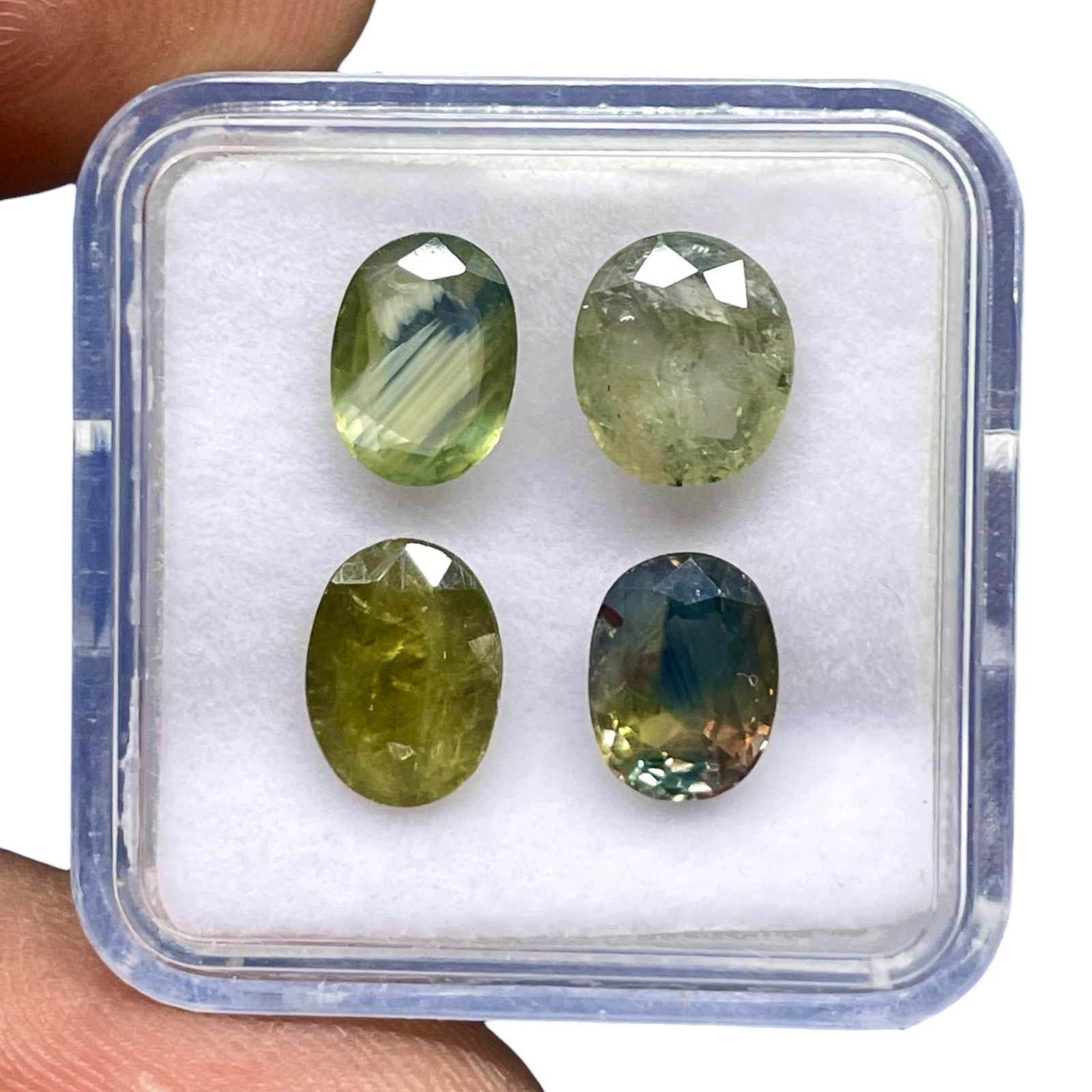 4 Pcs Natural Sapphires 8-8.7mm Oval Cut Multi Color Loose Untreated Gemstones