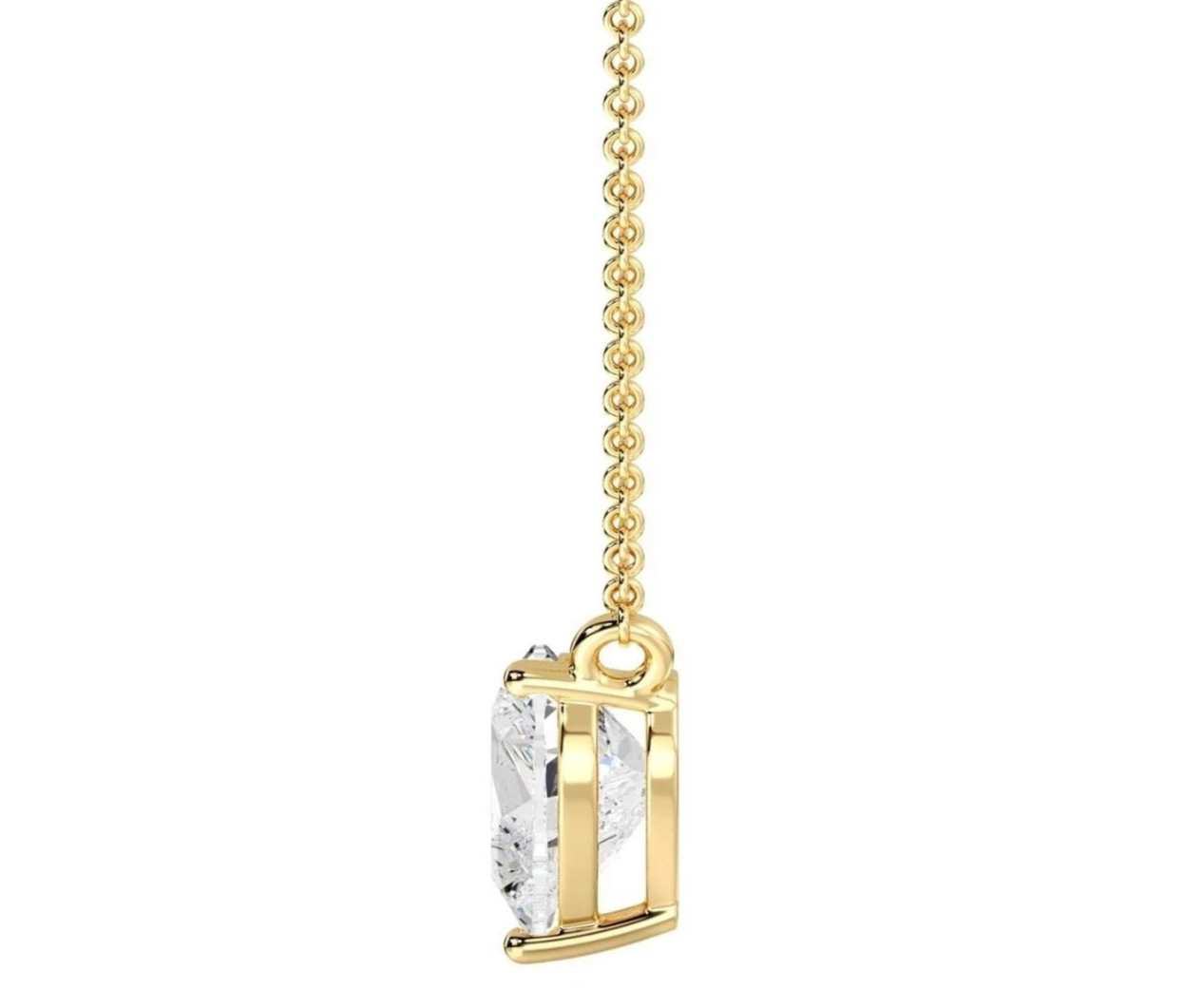 2.00CT Heart Natural Diamond Pendant Necklace For Any Festivals 14K Yellow Gold