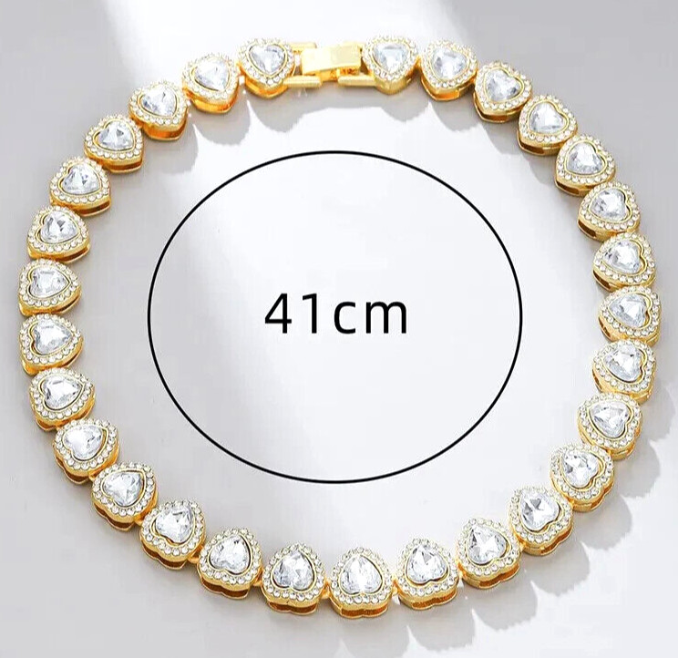 Diva Love HEARTS Rhinestone VALENTINE DAY Statement HIP HOP Night Club Necklace