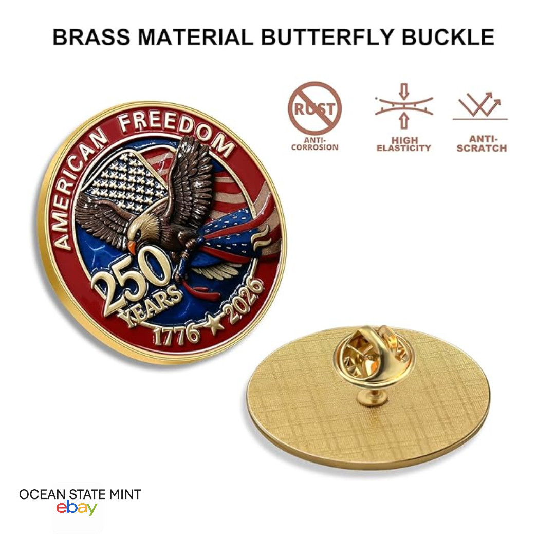 250th American Bald Eagle Anniversary USA Premium American Patriotic Lapel Pin