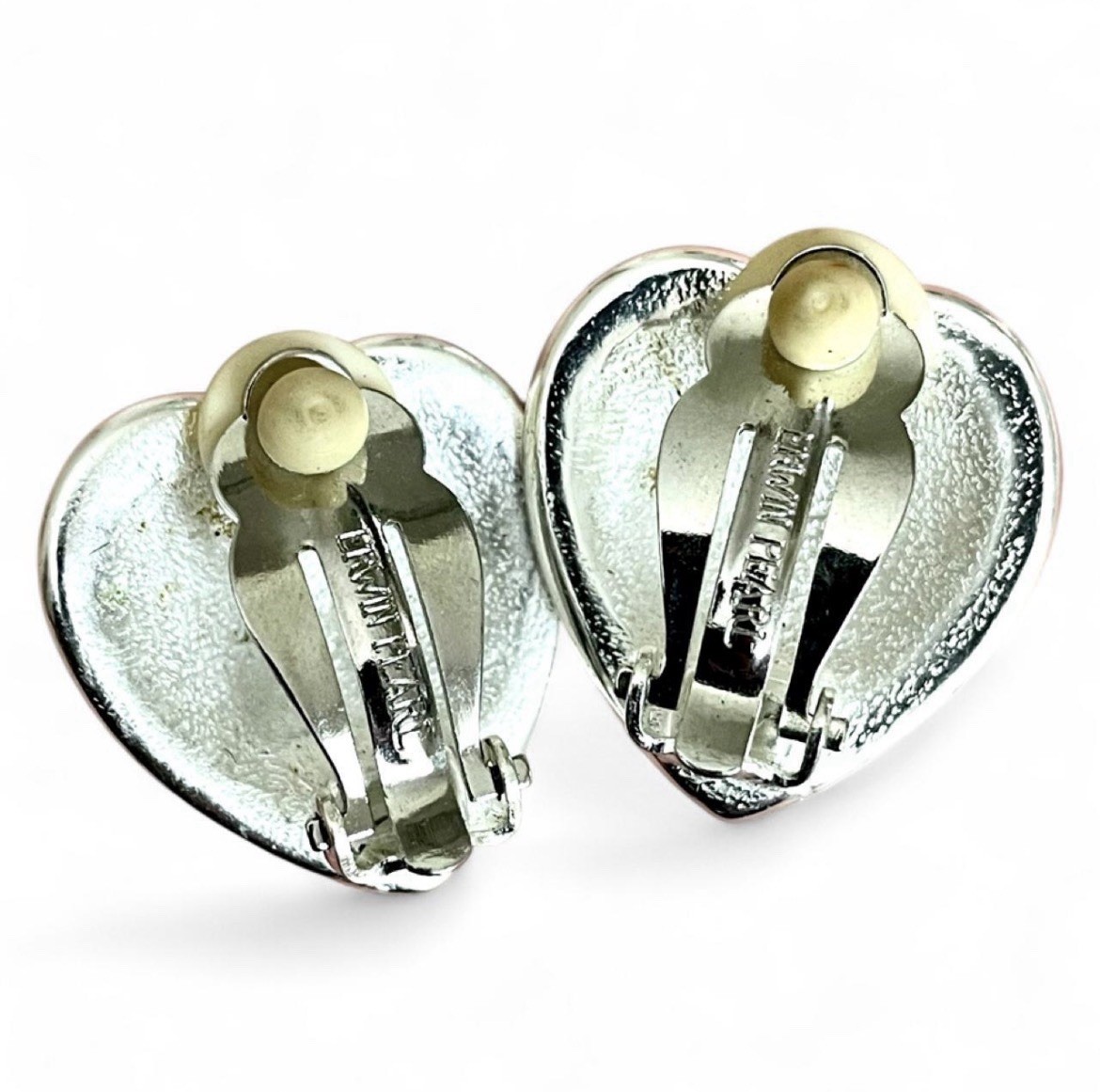 Erwin Pearl Vintage Gold & Silver Heart Clip On Earrings Royalcore Sparkle Chic