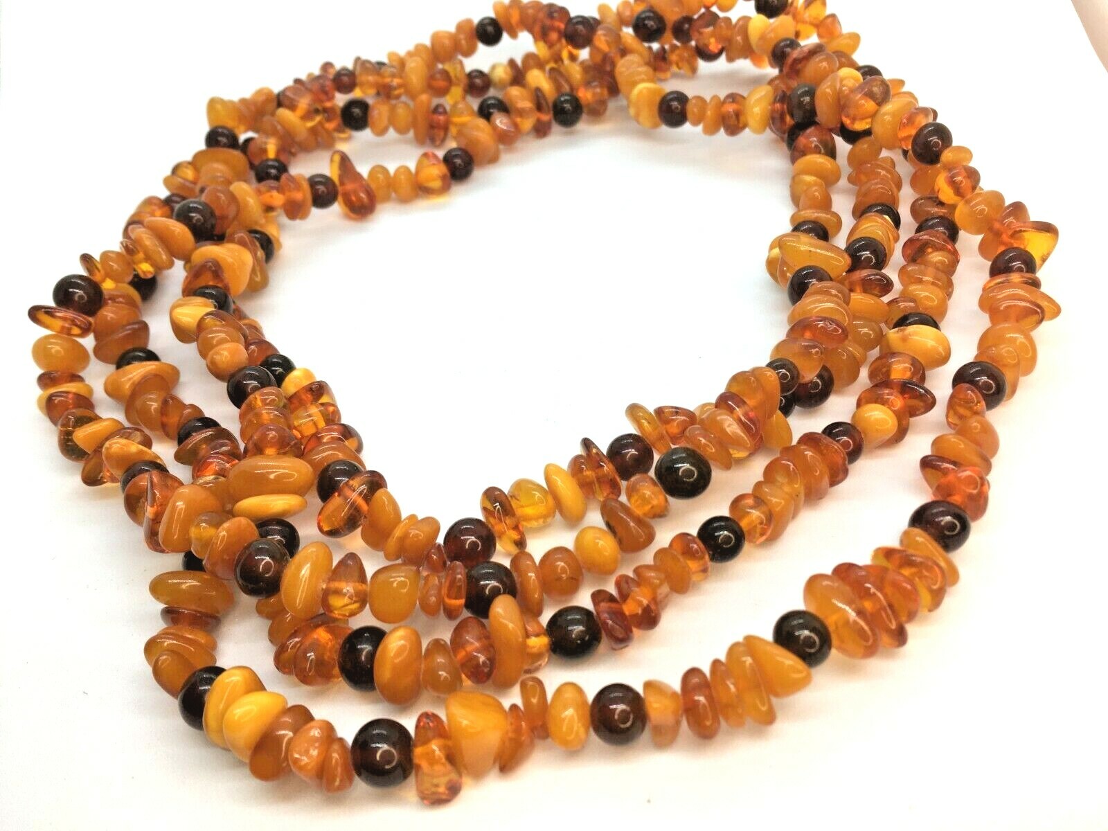 Vintage Genuine Baltic Butterscotch Amber Necklace 84″ SUPER Long Necklace 114g