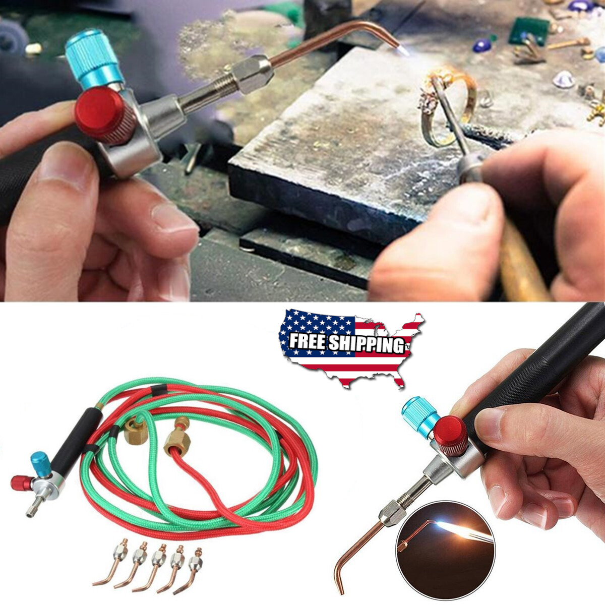 Mini Hot Jewelry Jewelers Micro Welding Soldering Torch Small Head Gas W/5 Tip