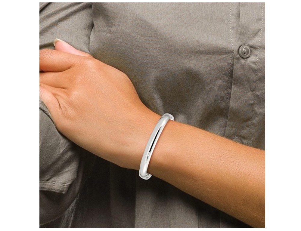 Slip On Bangle Bracelet in Sterling Silver (7.0mm)