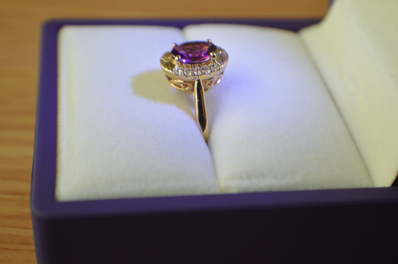 1.60ct Premium Ember Garnet / Diamond Ring 10K Yellow Gold Size 7