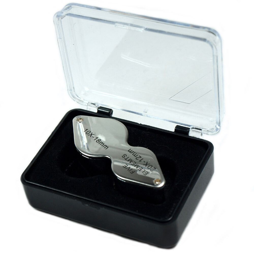 Two jeweler Loupes 10x-20x Triplet-30x21mm Magnifying Glass with storage cases