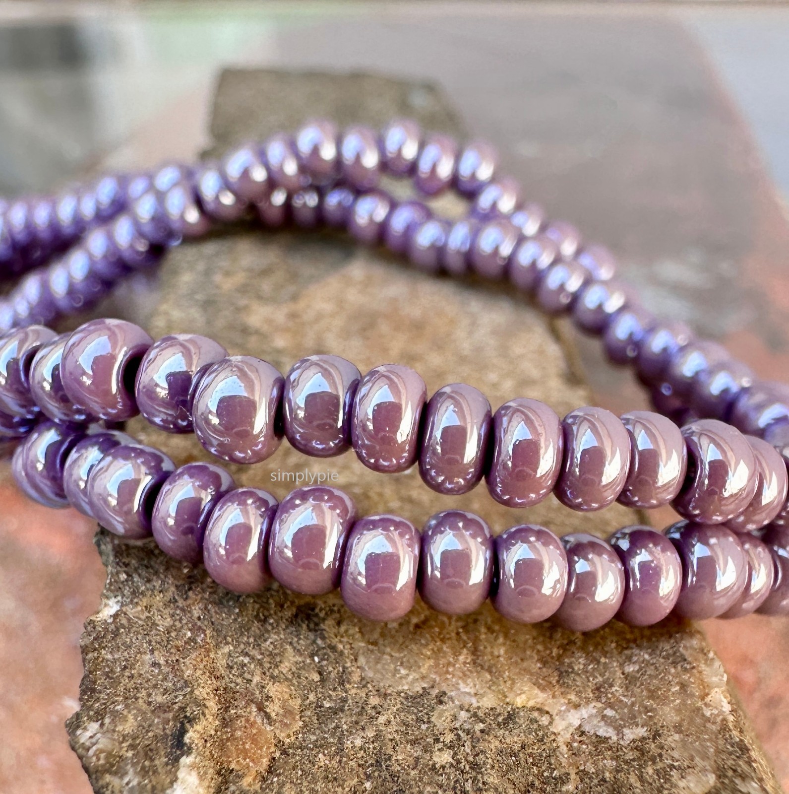 6/0 Luster Purple Czech 10inch Opaque Purple Glass Seed Beads #DRWMID