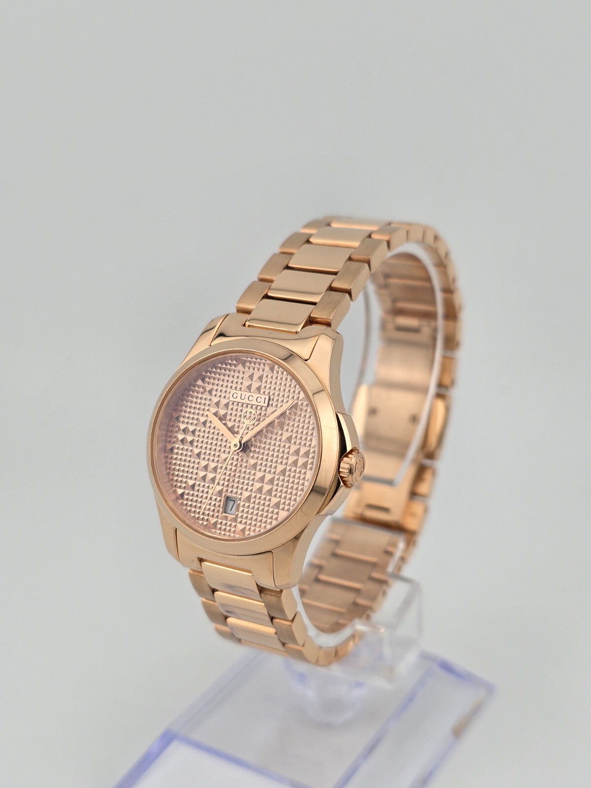 Gucci G-Timeless Women’s Gold Tone Stainless Steel Watch – YA126567 ($1010 MSRP)