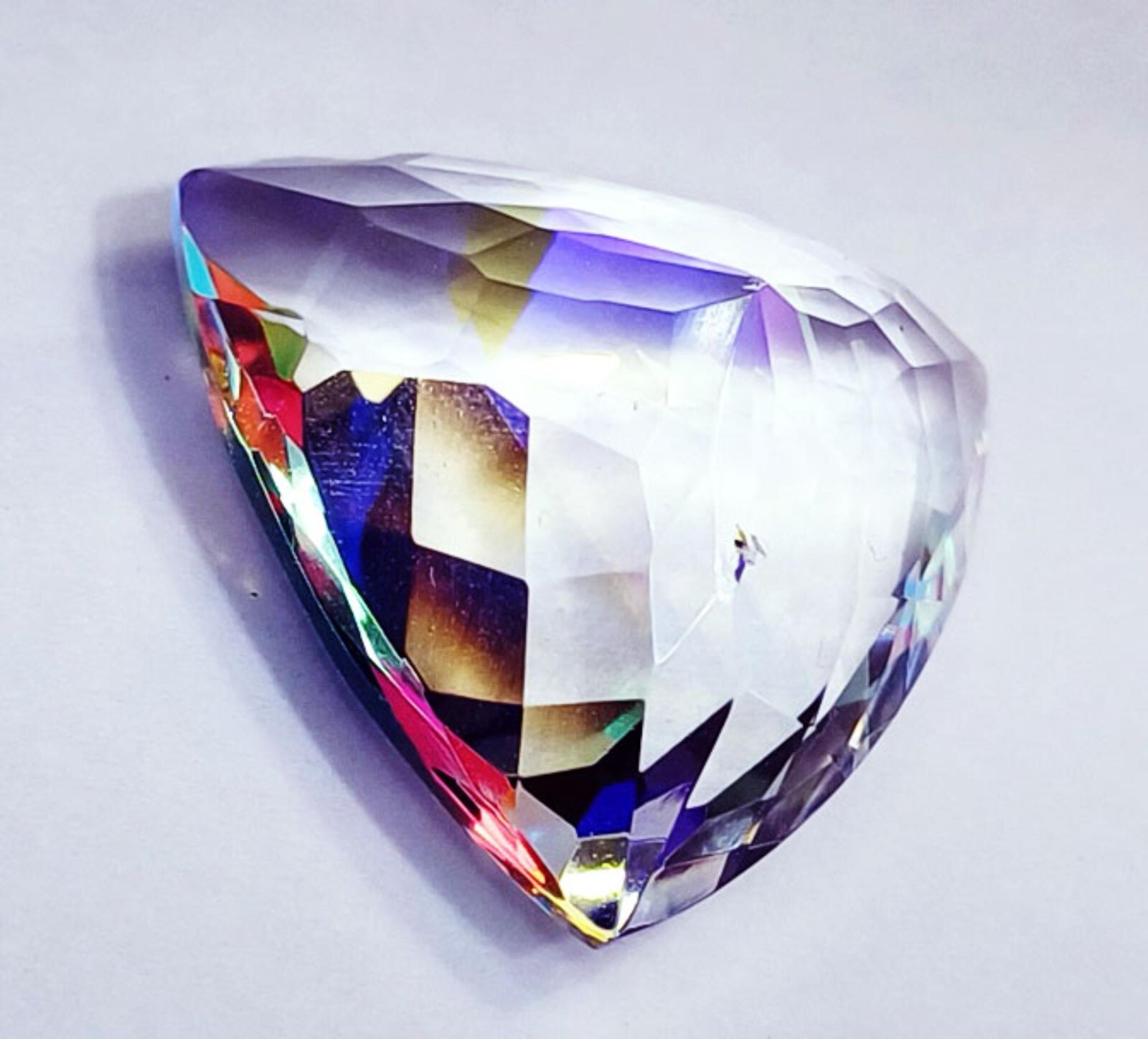 Certified Mystic Quartz Trillion Shape Loose Gemstone 55.00 Ct With Free Gift