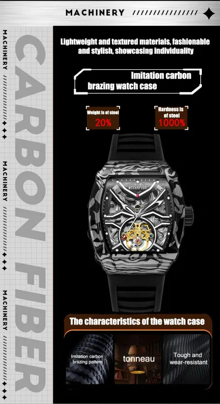 Men’s Automatic Skeleton Mechanical Watch Luxury Casual Business Fashion