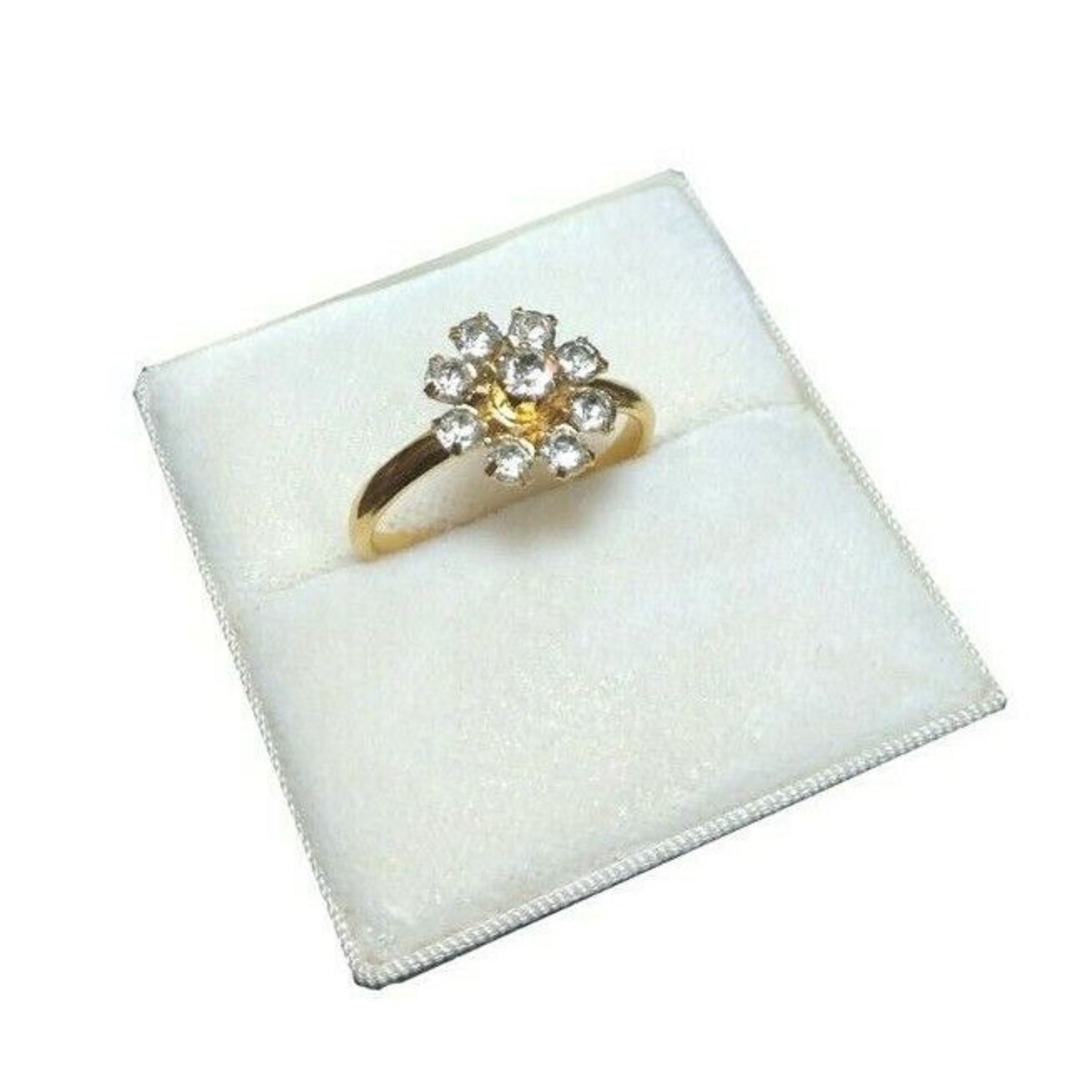 Vintage Ring Women’s Size 7 Adjustable Gold Toned White Stone Star Cosmos Halo