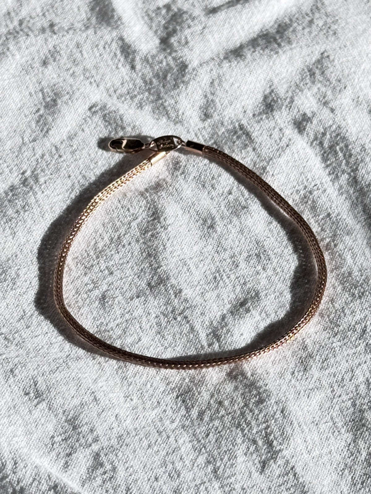 MICHAEL ANTHONY Vintage 14K Rose Gold Woven Foxtail Chain Bracelet 7.5 Inch