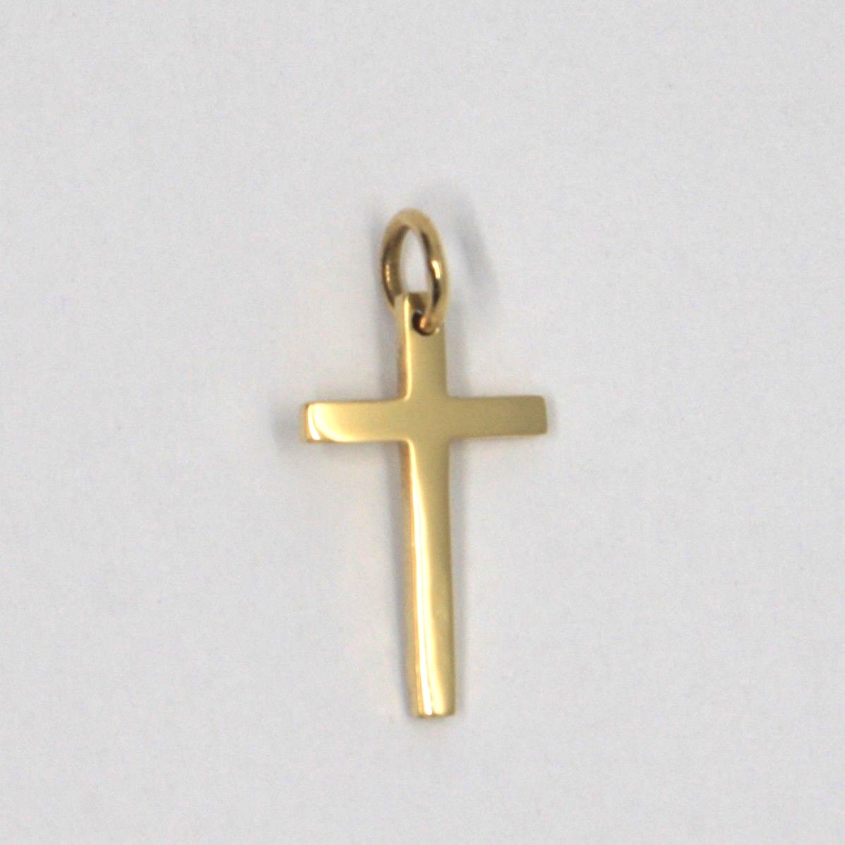 18K YELLOW GOLD MINI SQUARE CROSS, MADE IN ITALY, 2 CM, 0.8 INCHES