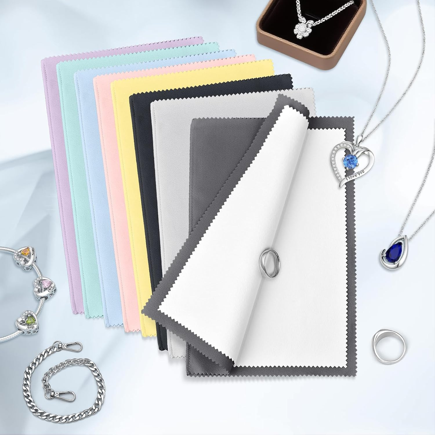 2Pcs Jewelry Polishing Cleaning Cloth Large 10” X 12” for Sterling Silver Jewe