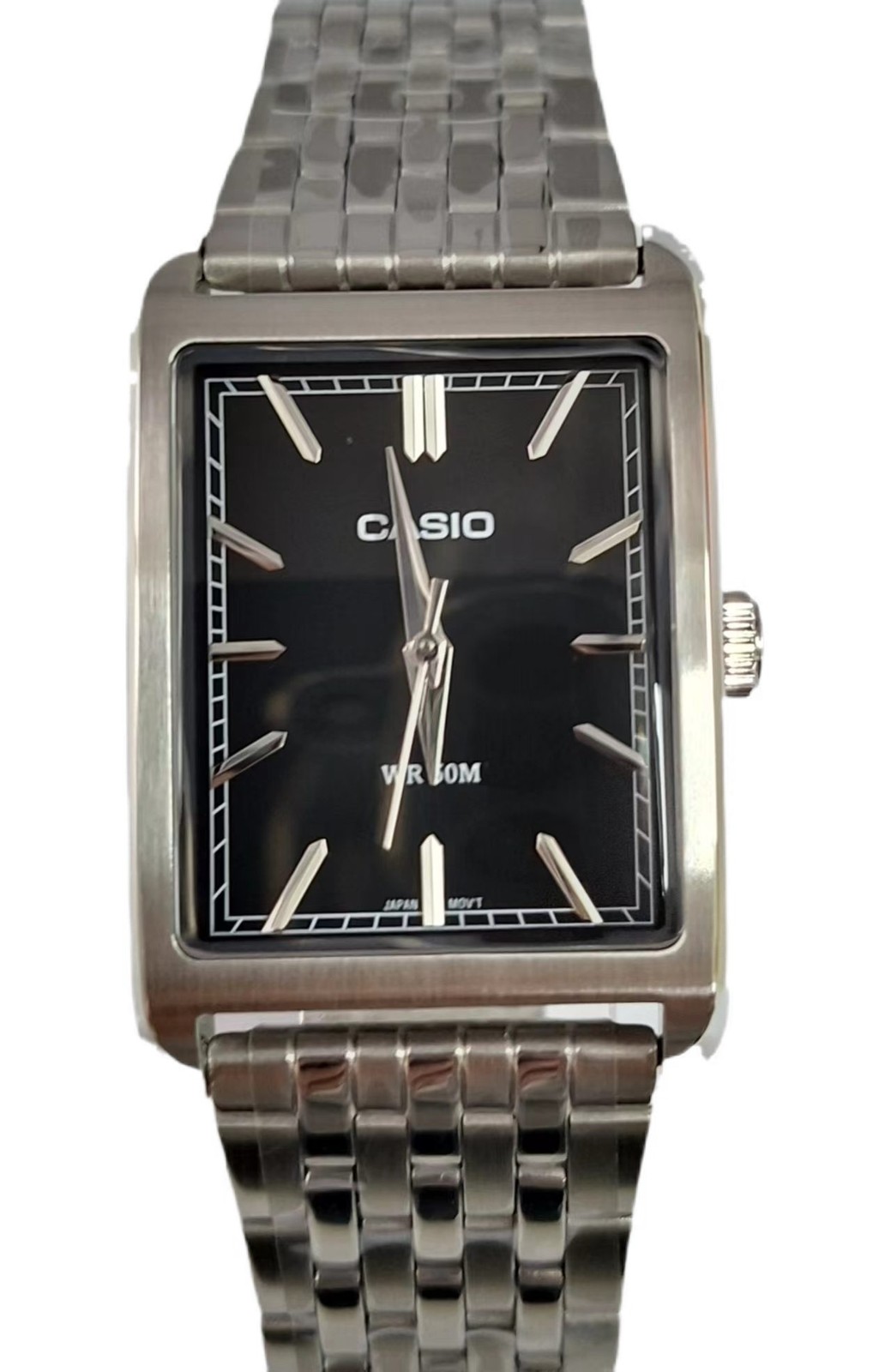 CASIO MTP-B215D-1A Black Dial Analog Stainless Steel Band Men Watch