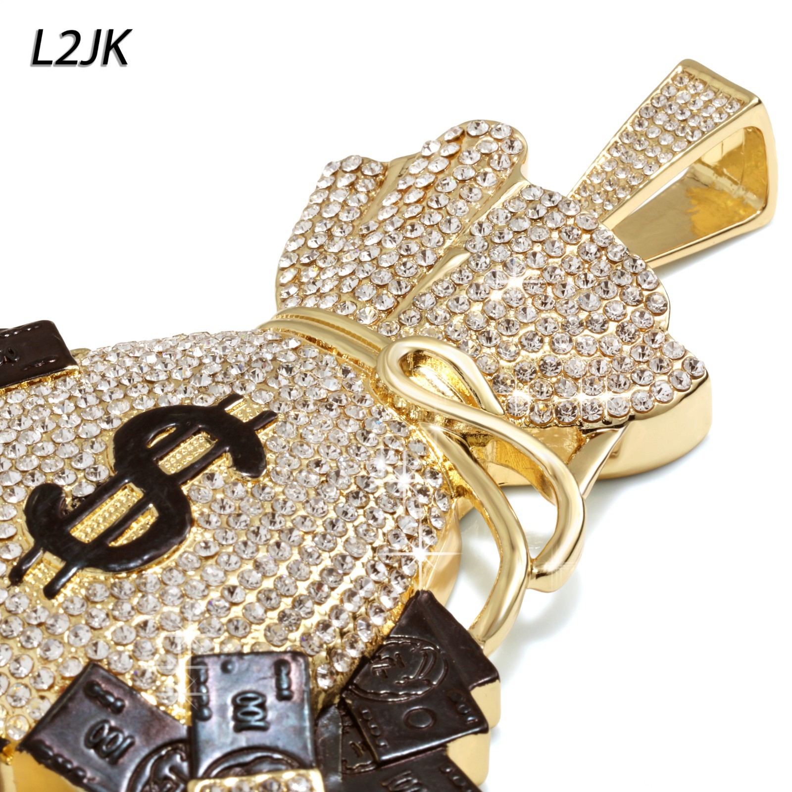 14K Rope Chain Necklace 10mm 24″ & 30″ | Huge Money Bag Gold Plated XXL Hip Hop