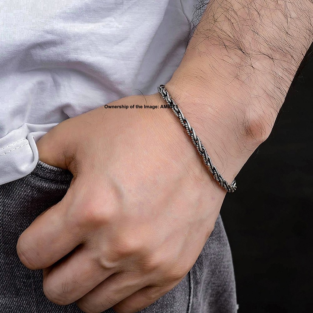 Pure 925 Sterling Silver 4mm Rope Link Chain Women Men’s Bracelet 7.5-8.26inch
