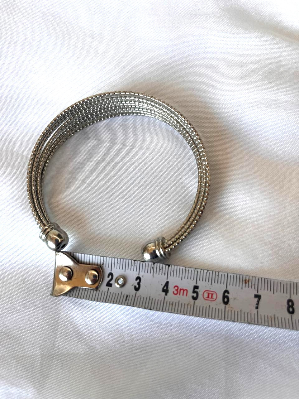 Elegant Silver Tone Multi-Layer Cuff Bracelet Open Bangle Textured Statement Jew