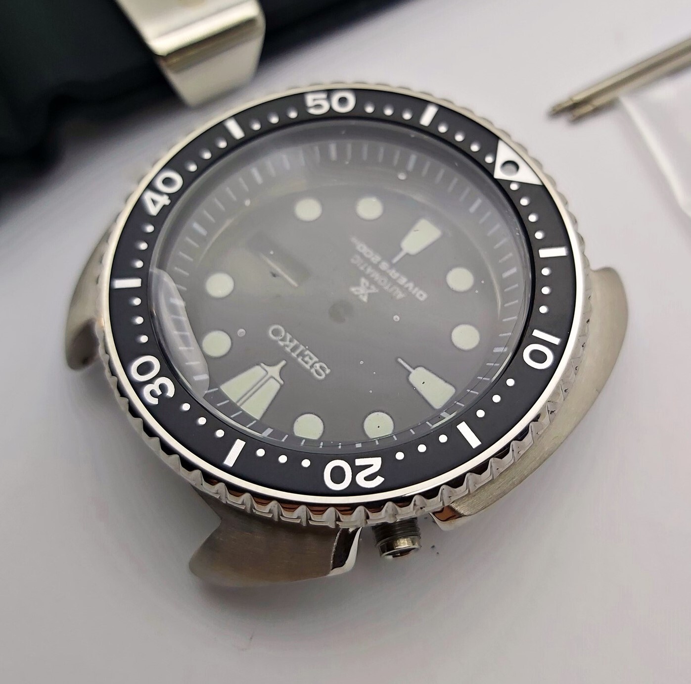 NEW AF SEIKO TURTLE SRP777 BLACK KIT CASE BEZEL GLASS CROWN DIAL HANDS STRAP