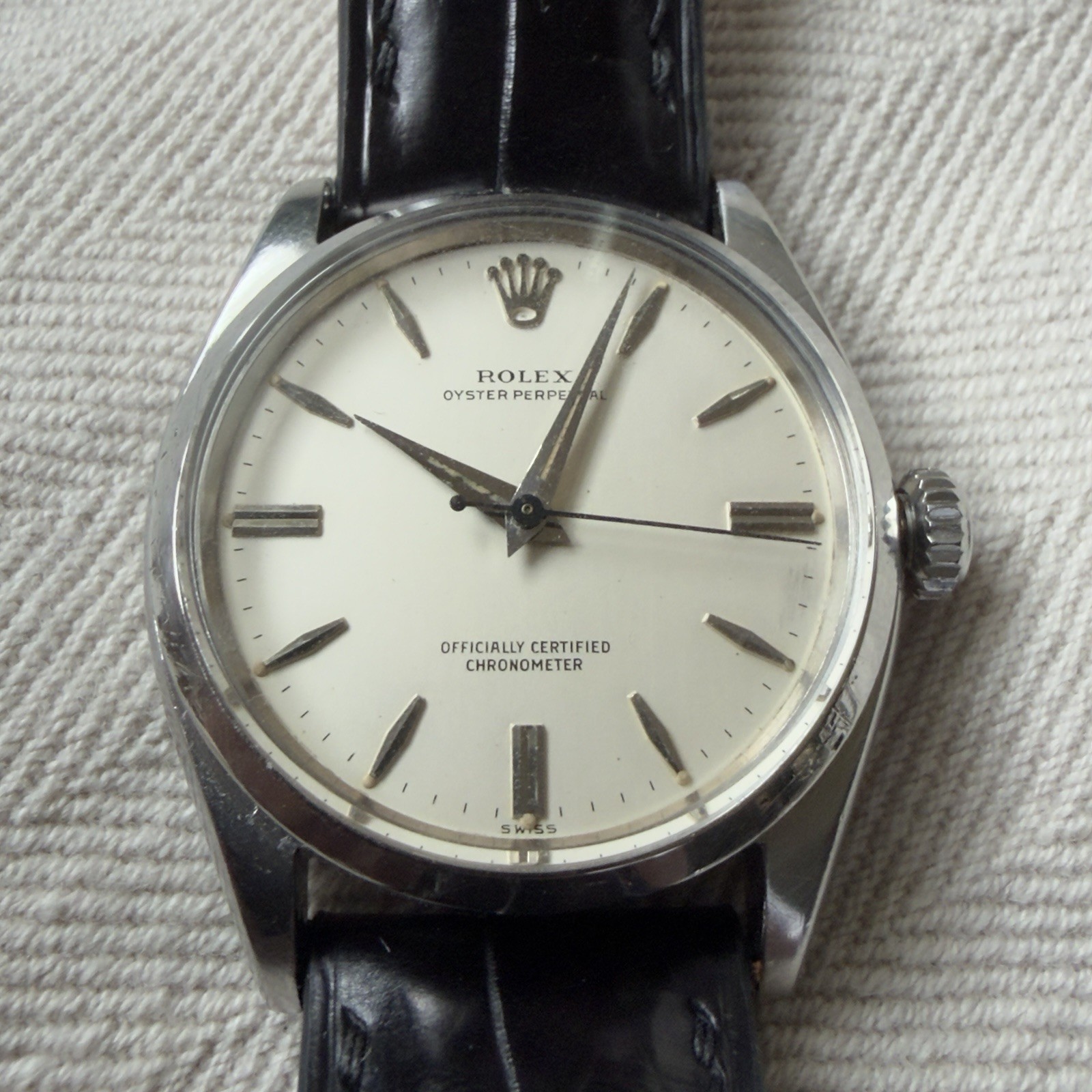 Rolex Oyster Perpetual Ref 6564 Automatic Chronometer 34mm Steel White Dial