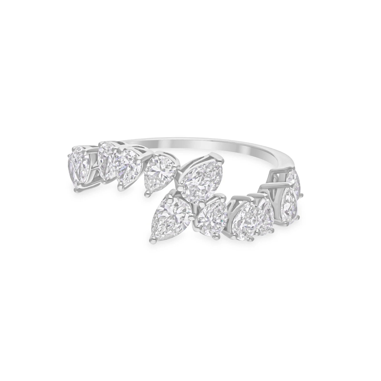 925 Silver moissinite fancy cut ring, for regular and party use.