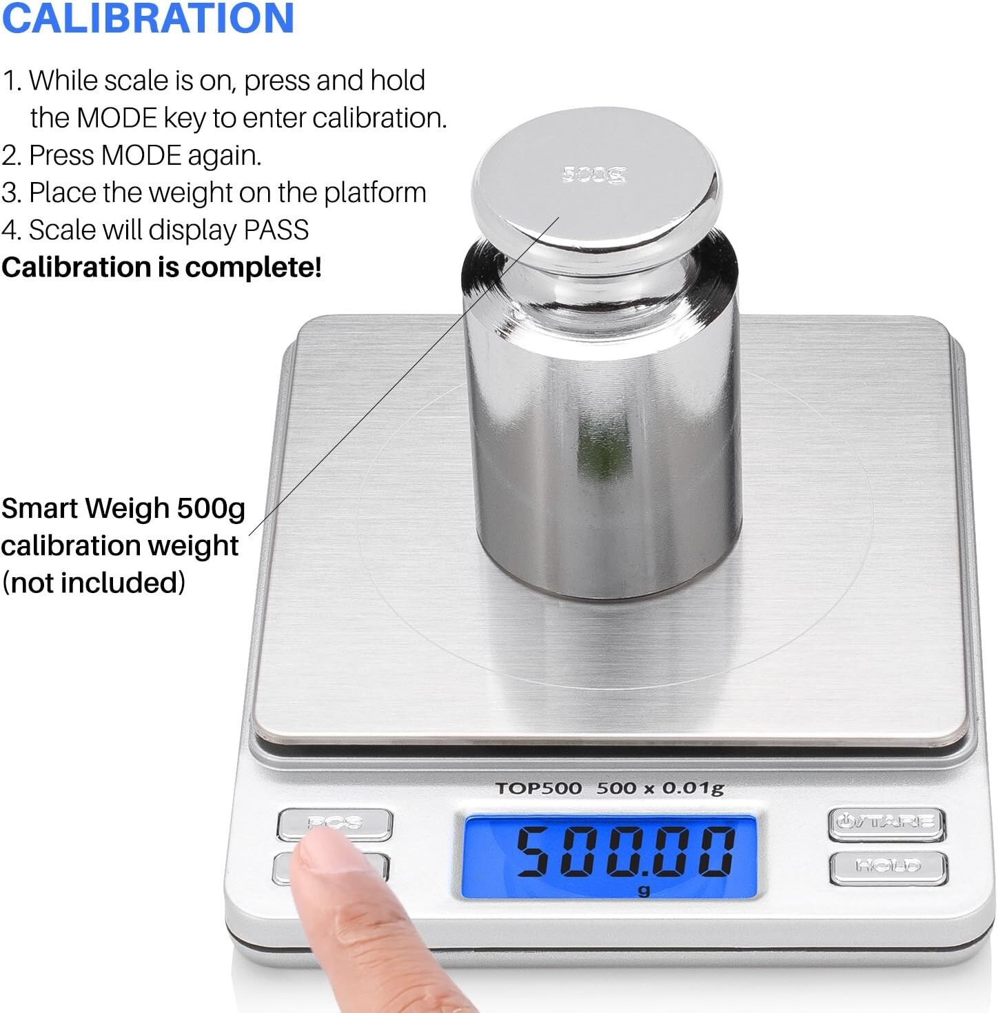 Smart Weigh Digital Pro Pocket Scale 500g x 0.01 Grams Precise