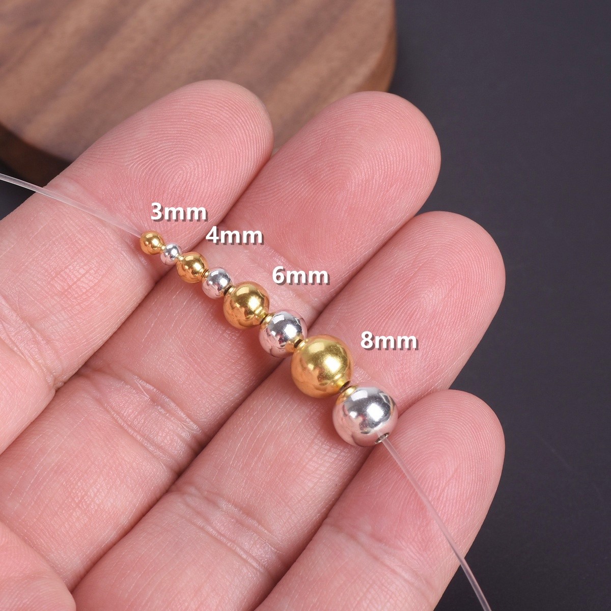 Round 3mm 4mm 6mm 8mm Gold/Silver Plated Hollow Metal Copper Loose Spacer Beads