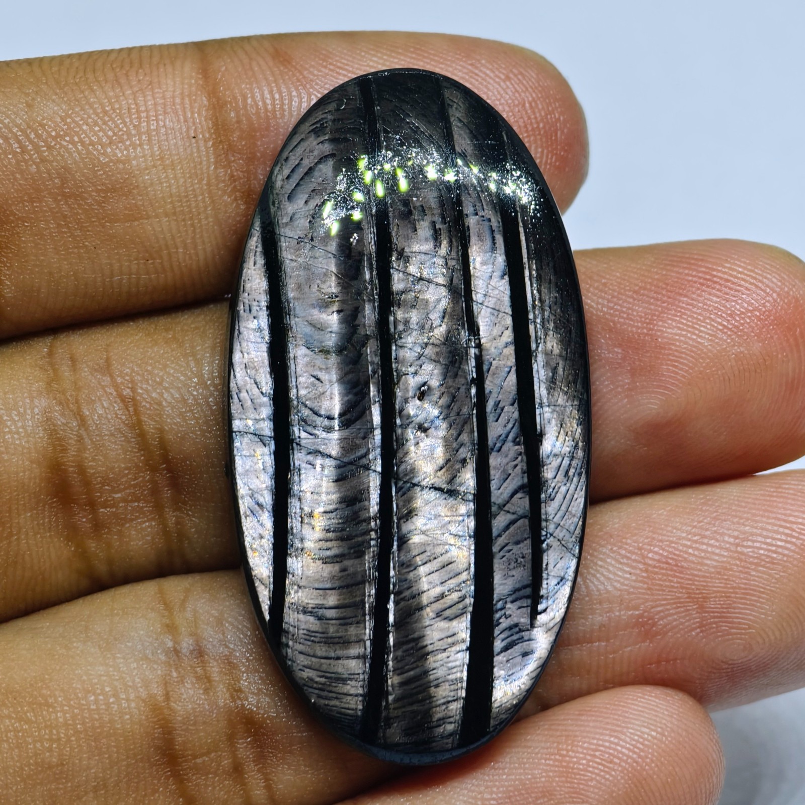70 Cts Natural Hypersthene Cabochon Gemstone For Jewelry 45X24X6 MM