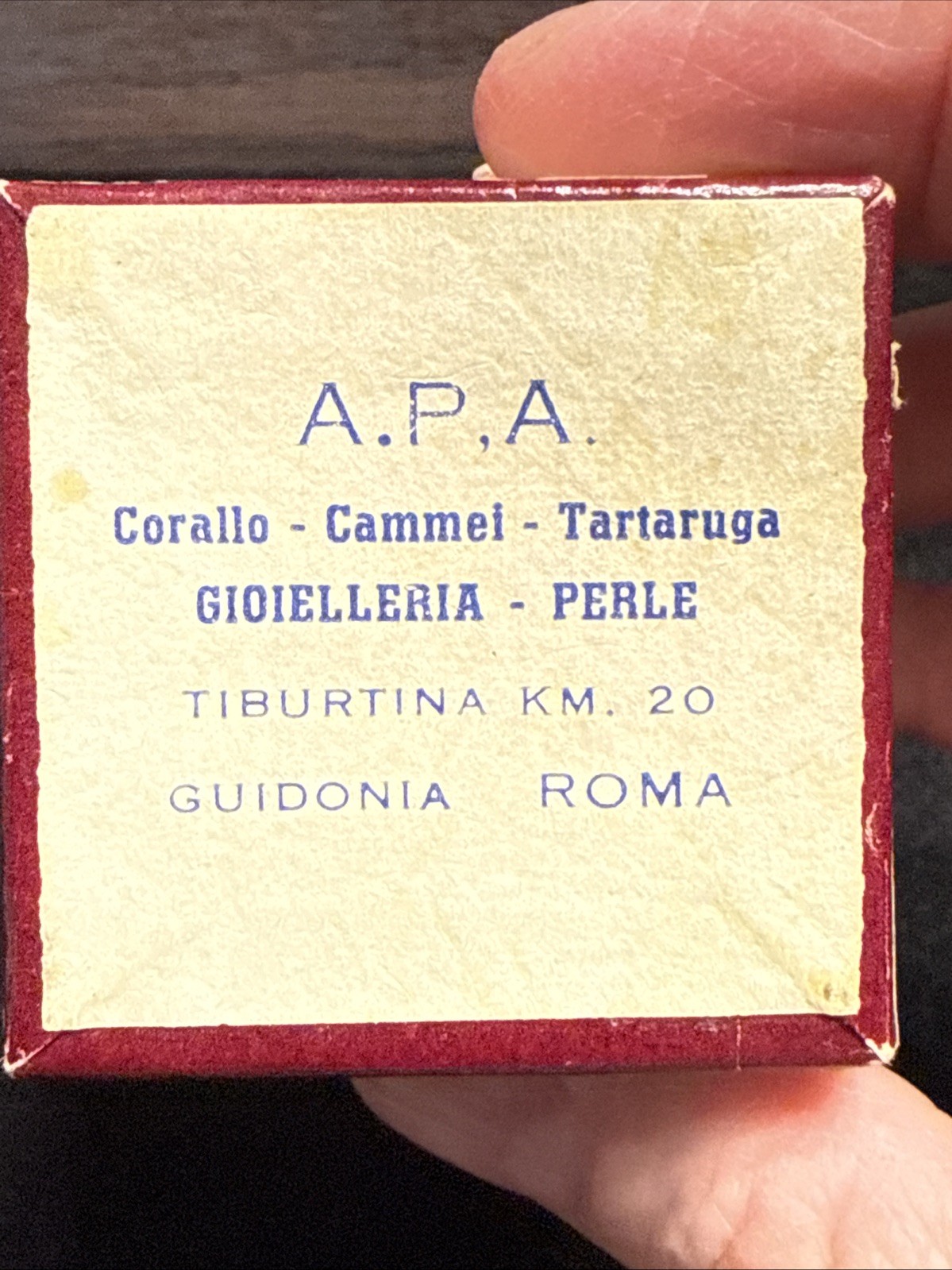 Vintage APA Gioielleria Corallo Cammel Tortuga Perle Jewelry Box Guidonia Roma