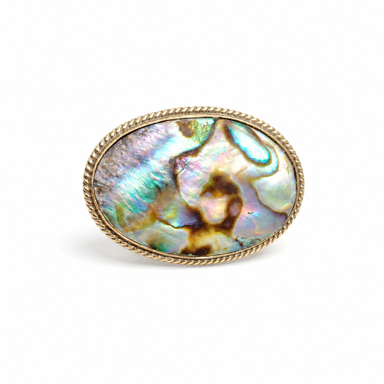 Abalone Shell Brass Groove Cabochon Iridescent Oval Bezel Jewelry Making Supply