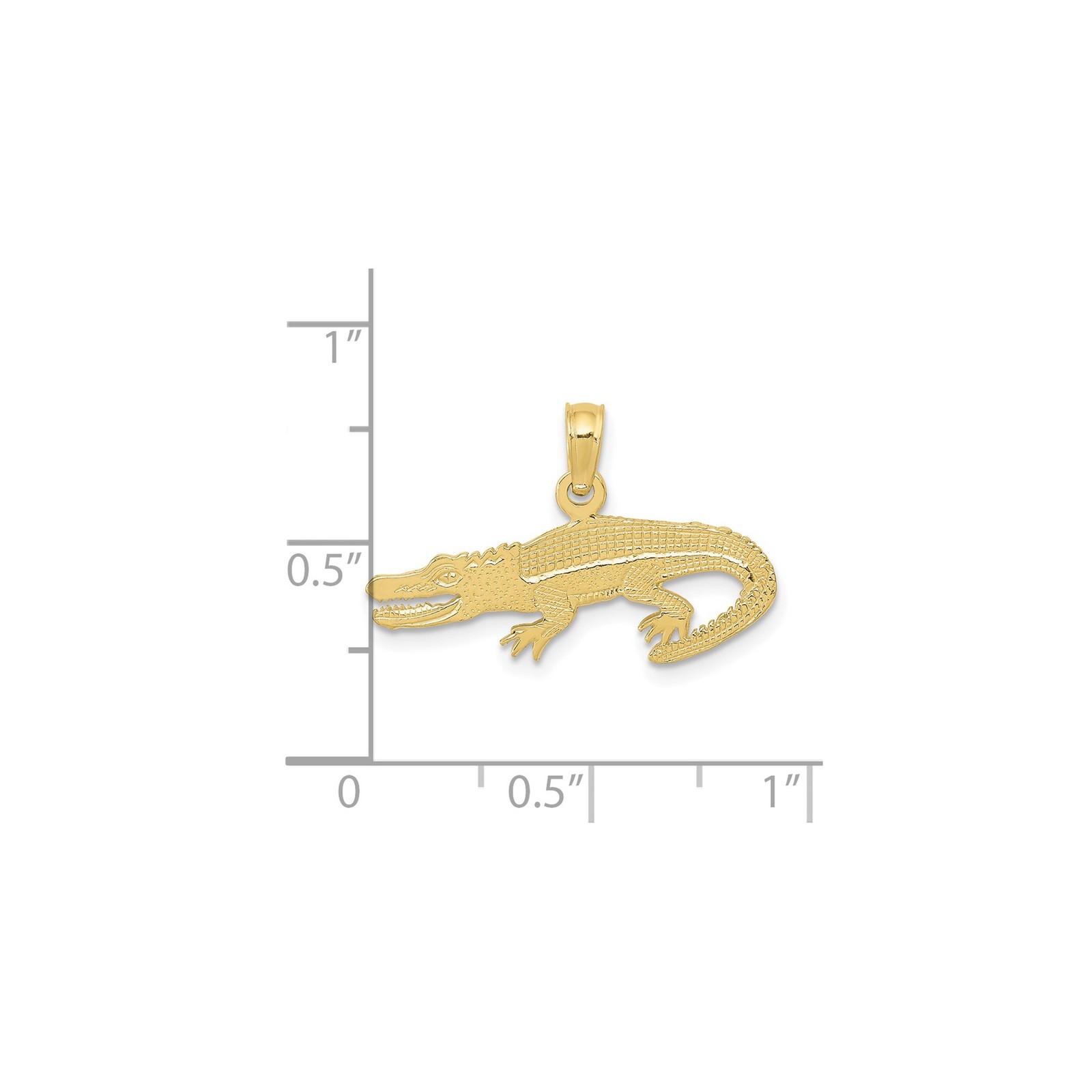 10k Yellow Gold Solid Alligator Pendant Crocodile Wildlife Charm 22.5mm