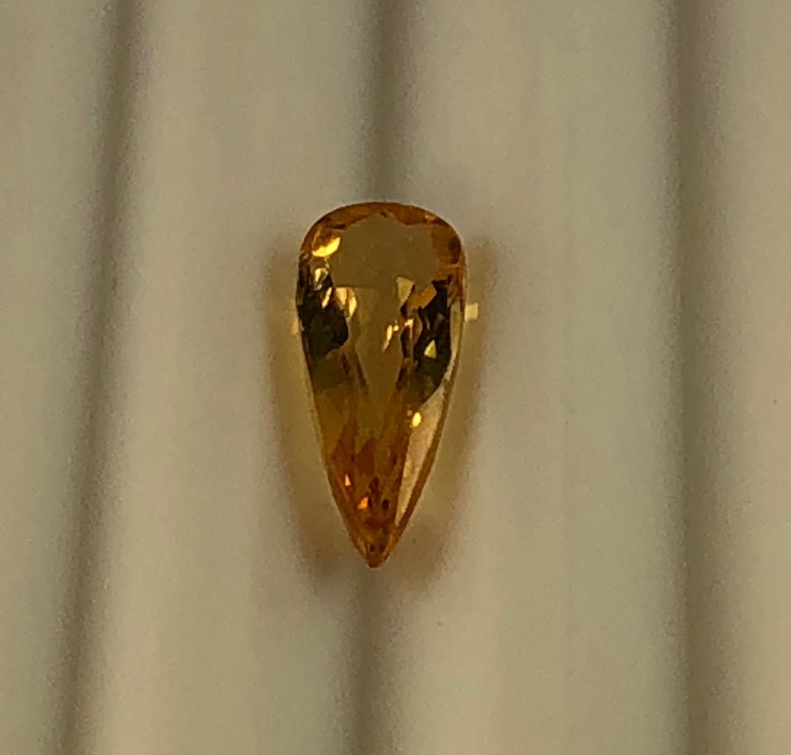 Imperial Topaz 1.64 Ct Clarity IF Pear Cut Natural Golden Brazil I067