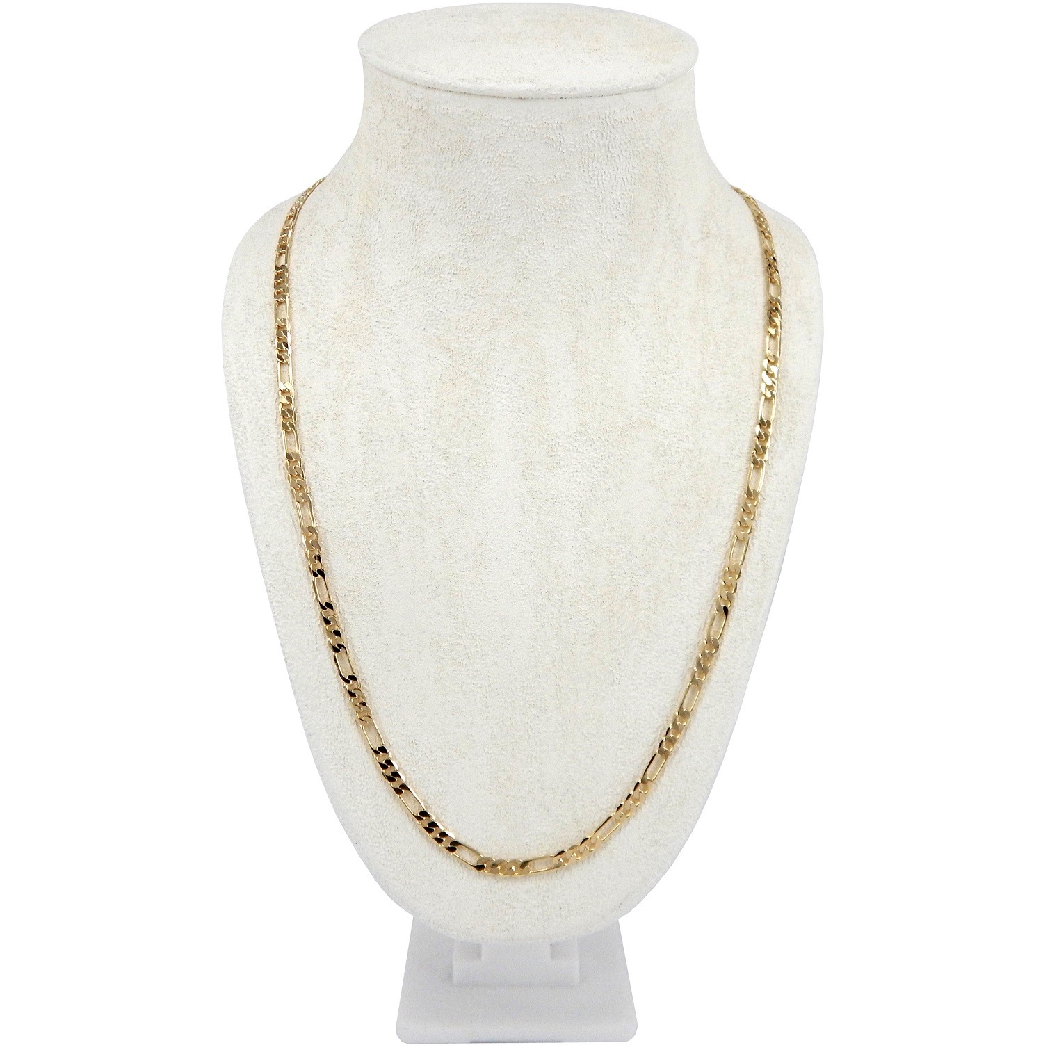 14k Italian Figaro Link Chain 4mm Necklace 18″, 20″, 24″, 30″ inch Gold Plated
