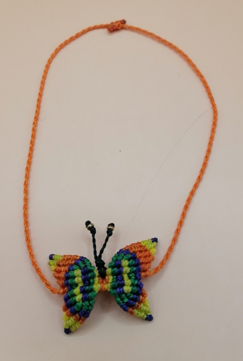 Hand-woven Multicolor Butterfly Macrame Anklet