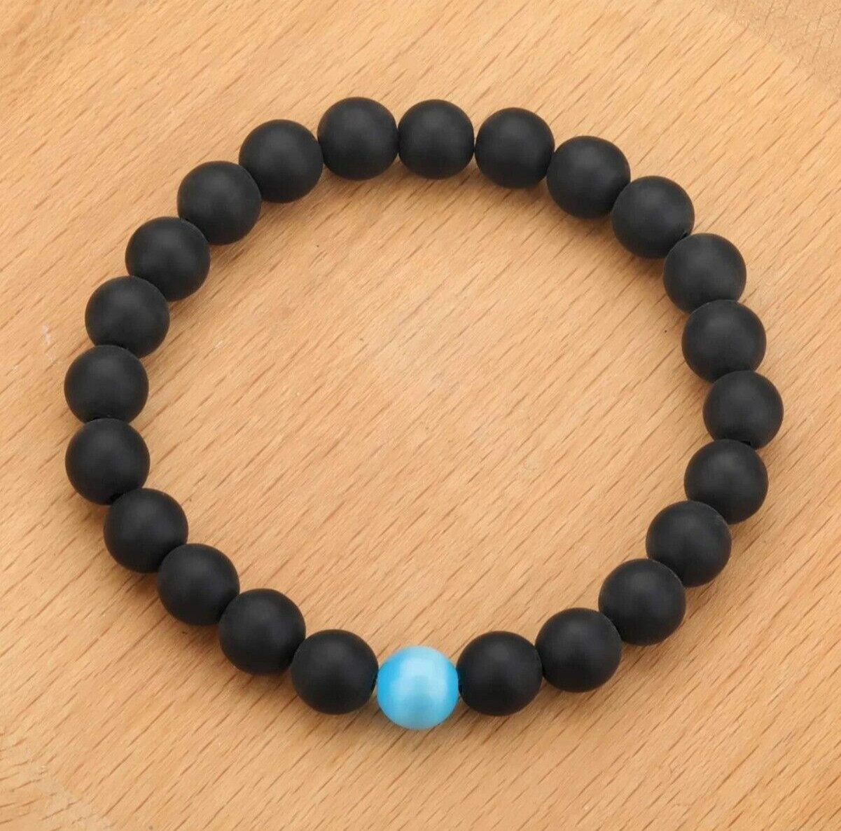 Black Onyx 8mm Beads Healing Chakra Strength Protection Women Men Bracelet Gifts