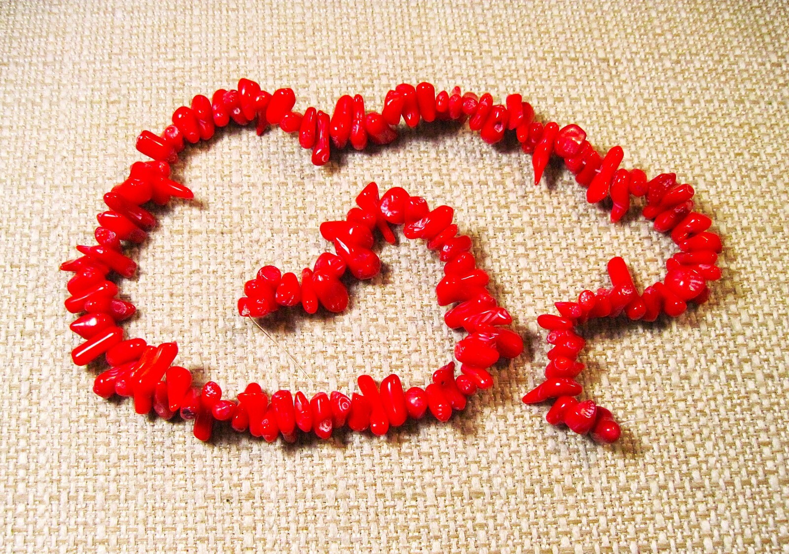Beautiful Strand of approx. 6mm to 15mm Red Bamboo Coral Beads Lot# B9