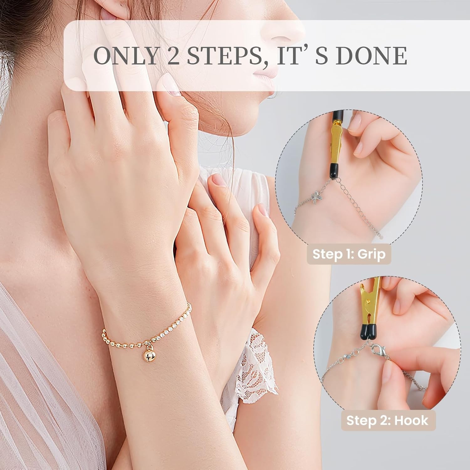 Jewelry Clasp Assistant with Non-Slip Tips, Perfect for Necklaces and Bracelets