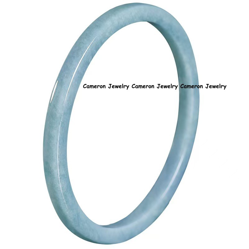 Real Grade A Natural Blue Jade Jadeite Bracelet Smooth Square Bangle ID 52-61mm