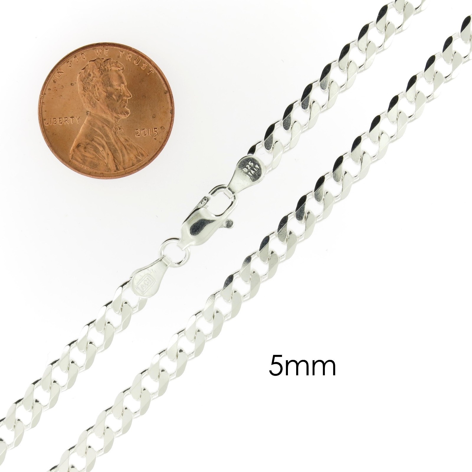 Solid 925 Sterling Silver Cuban Link Chain Mens Womens Boys Girls Necklace