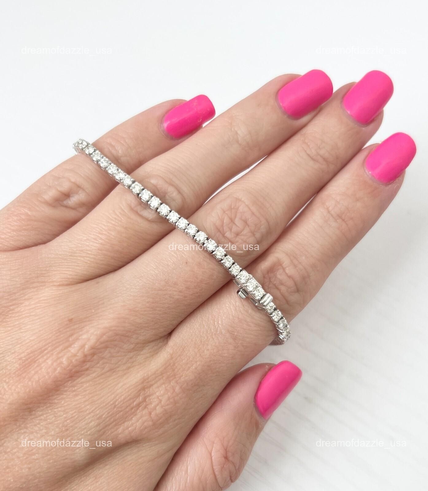 Natural Diamond Father’s Day Tennis Trendy Bracelet Jewelry 10K Solid White Gold