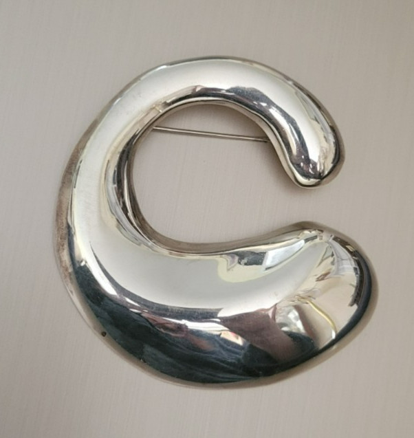VTG Taxco Mexico 925 Sterling Silver Modernist Pin/Pendant 40 g