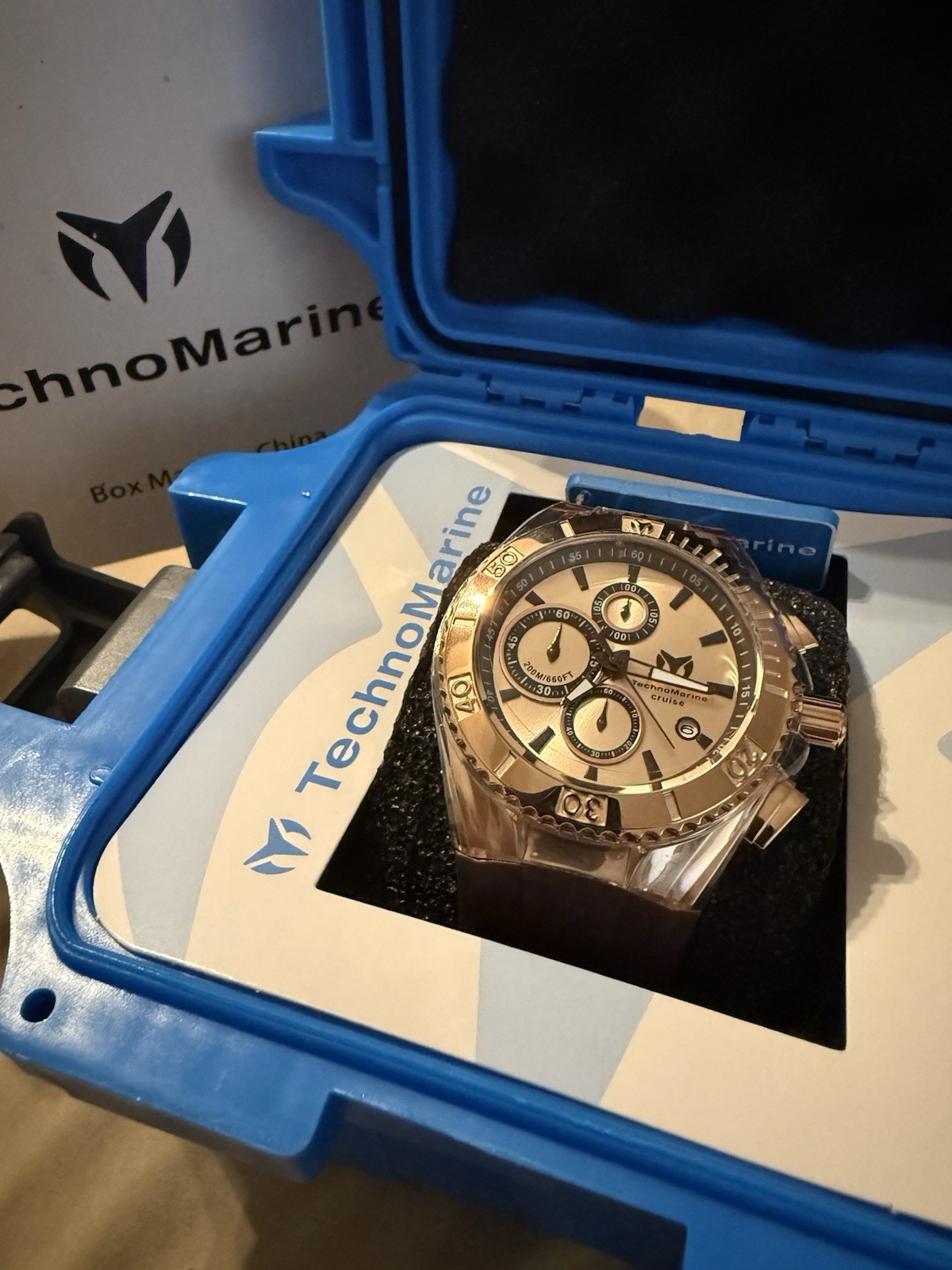 TechnoMarine Cruise Star Men’s Quartz Watch 45mm Rose Gold/Brown TM-115217 NIB