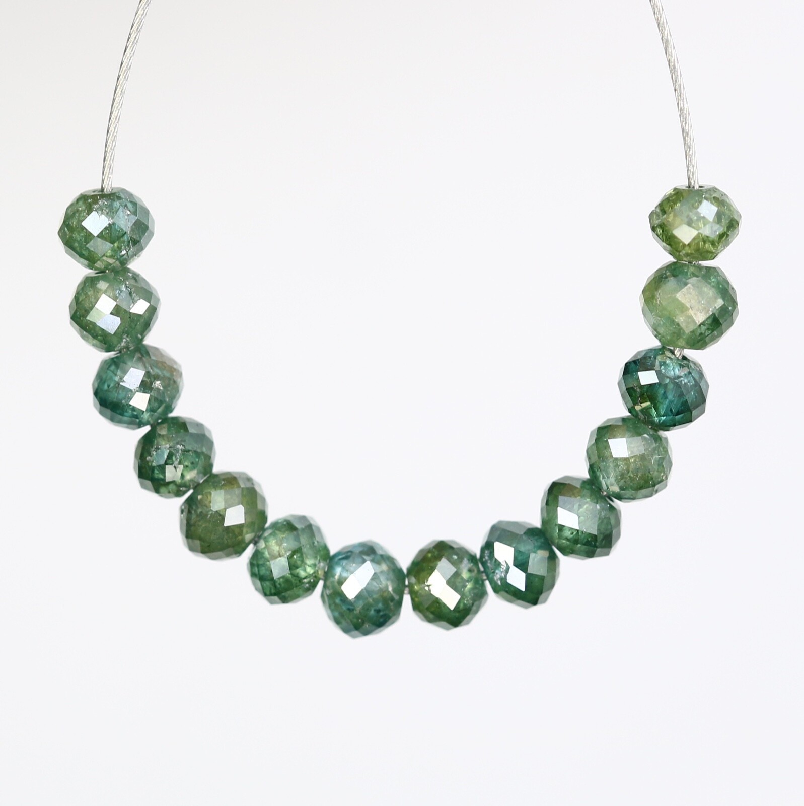 2.32 CT Natural Loose Green Treated Beads Diamond For Necklace