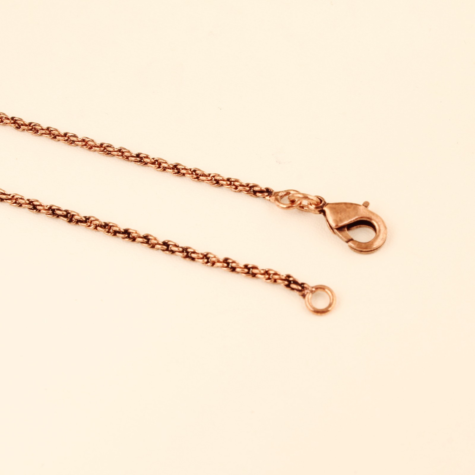 Pure Copper Wheat Chain Anklet for Women Handmade Minimalist Lobster Clasp